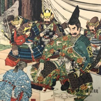 картинка японский цветной принт «даймё», начало 20 века