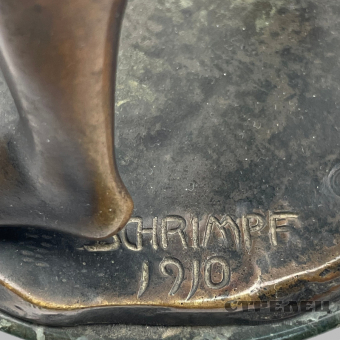 картинка — бронзовая статуэтка «метатель копья». германия, начало 20 века