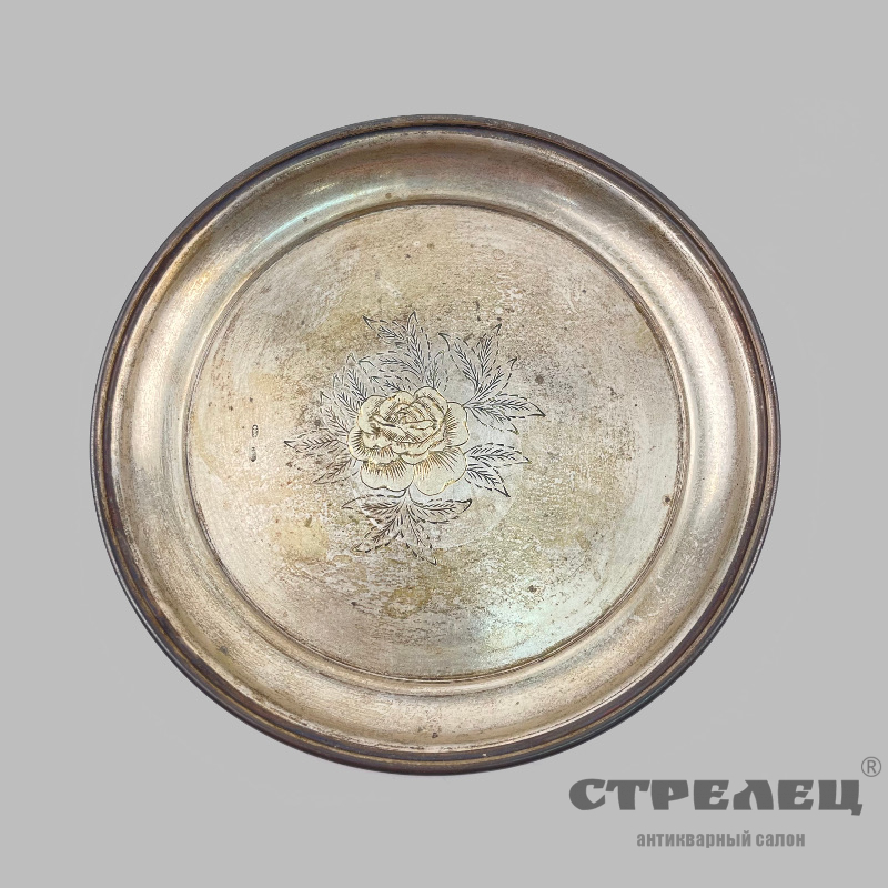 картинка — блюдце серебряное. ссср, мюф, 1927-1947 гг.