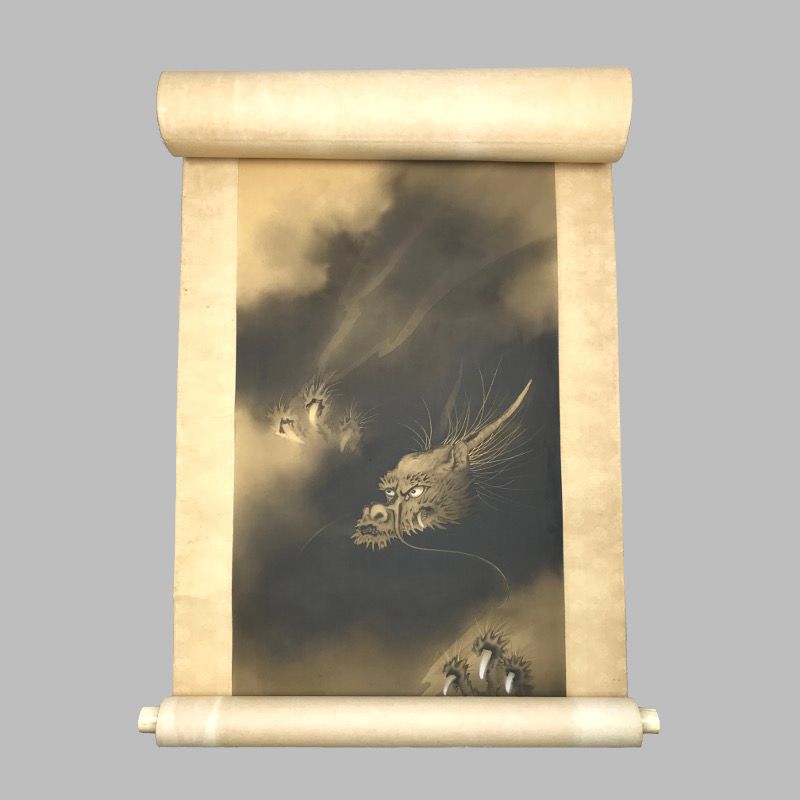 Картинка японская картина в свитке «дракон»