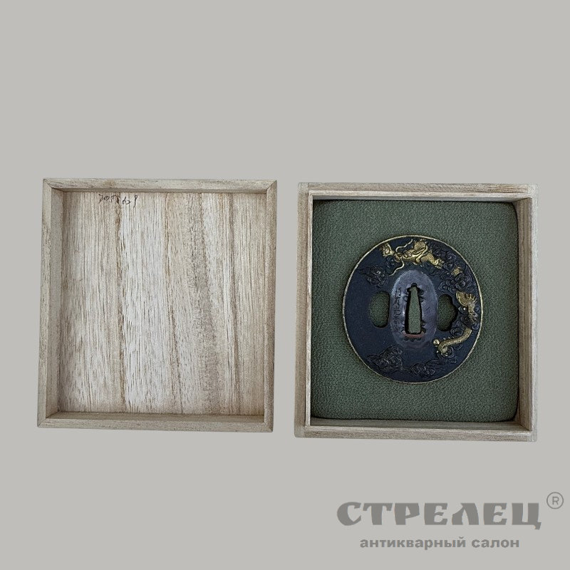 фото — цуба «дракон в небесах», подписная. япония