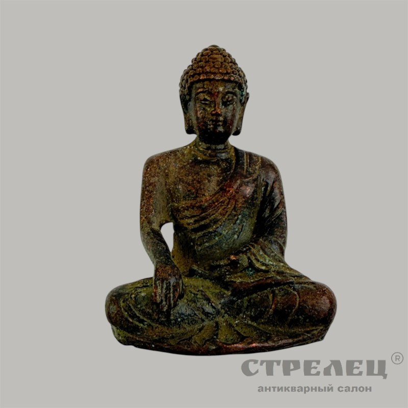 фото — миниатюрная бронзовая  статуэтка будды. япония