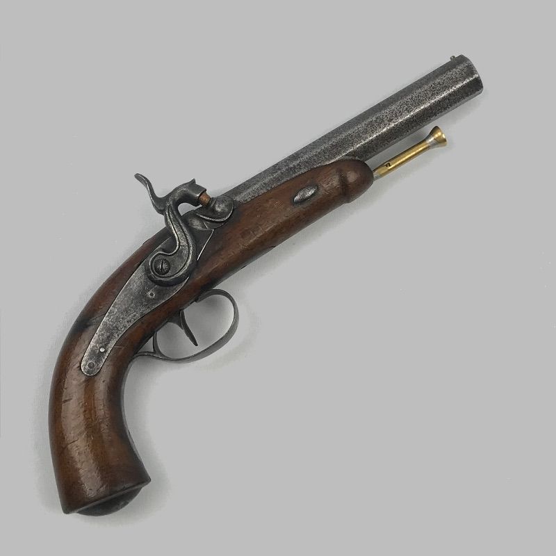 картинка пистолет капсюльный, английский, начало 19 века