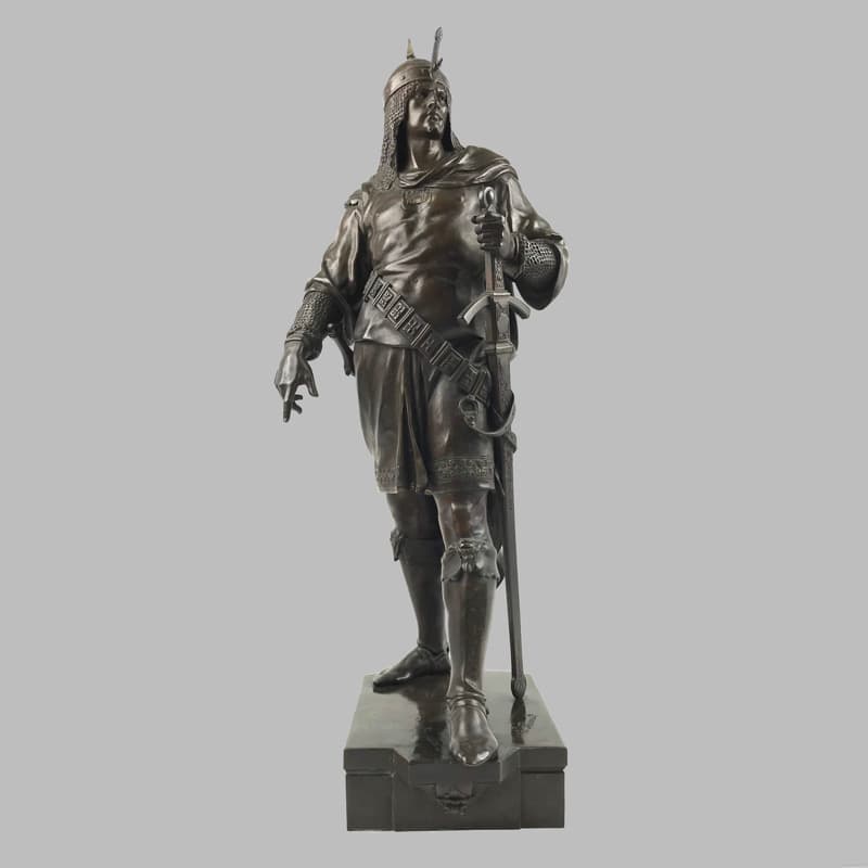 картинка Бронзовые статуэтки «Воины Запада и Востока», 19 век. E.Picauit
