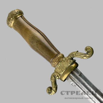 картинка — кинжал европейский с деревянной рукоятью, 19 век