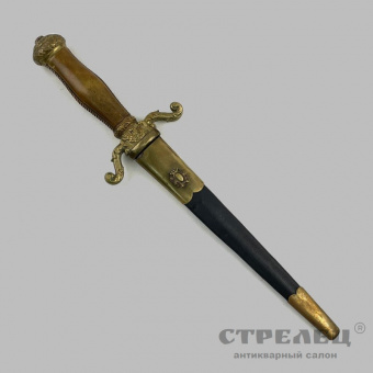 картинка — кинжал европейский с деревянной рукоятью, 19 век