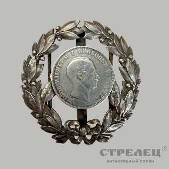 фото — пряжка серебряная с монетой. германия, конец 19 века