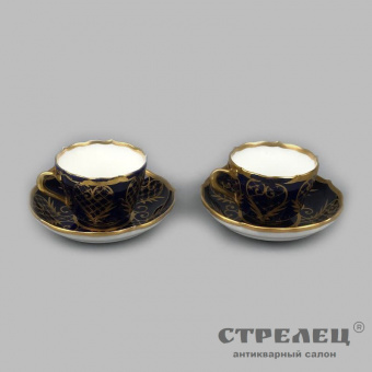 картинка — две кофейные пары. фарфор. meissen