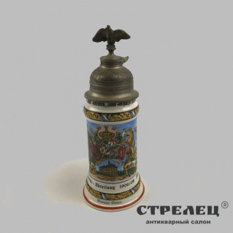 картинка памятная фарфоровая кружка с крышкой, германия, 20 век