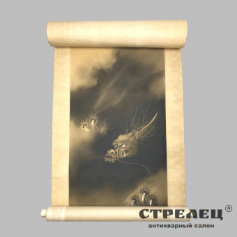 Картинка японская картина в свитке «дракон»