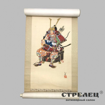 картинка японская картина в свитке «самурай»