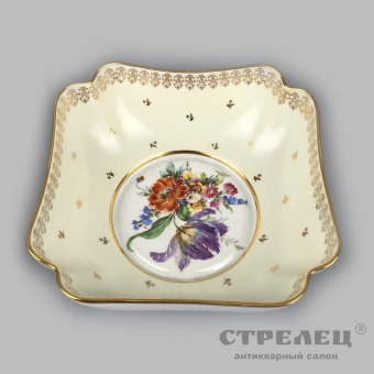 картинка десертница и 8 креманок.  limoges. франция, начало 20 века