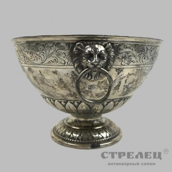 картинка серебряная ваза (сухарница). россия, 19 век