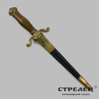 картинка — кинжал европейский с деревянной рукоятью, 19 век