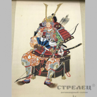 картинка японская картина в свитке «самурай»