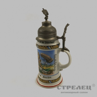 картинка памятная фарфоровая кружка с крышкой, германия, 20 век