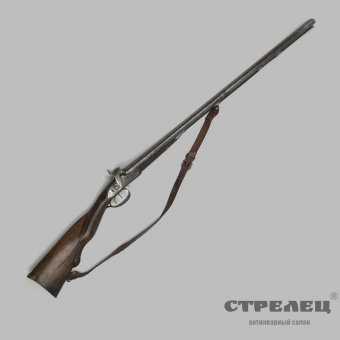 картинка ружьё двуствольное, капсюльное, охотничье. европа, 19 век