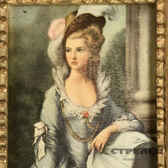 картинка шелкография «молодая дама». европа, 19 век