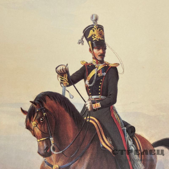 картинка — литография «гвардейская конная артиллерия». франция, 1842 год