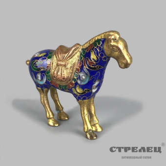 картинка миниатюра «лошадь». перегородчатая эмаль. китай