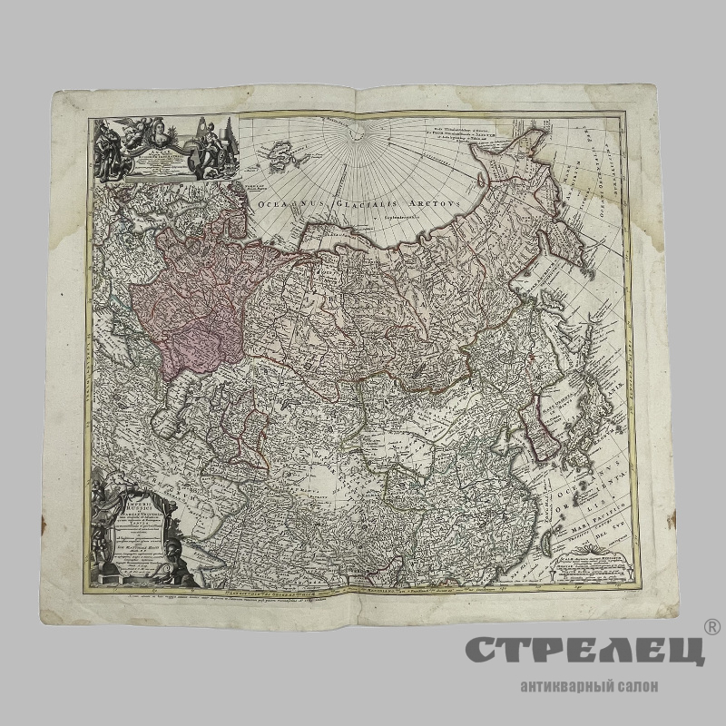 картинка — старинная карта российской империи, около 1730/1740 годов