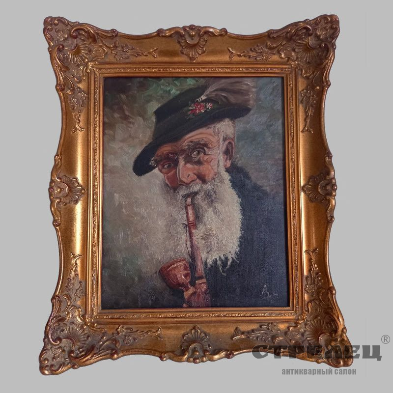 картинка — картина «портрет старика с трубкой», an