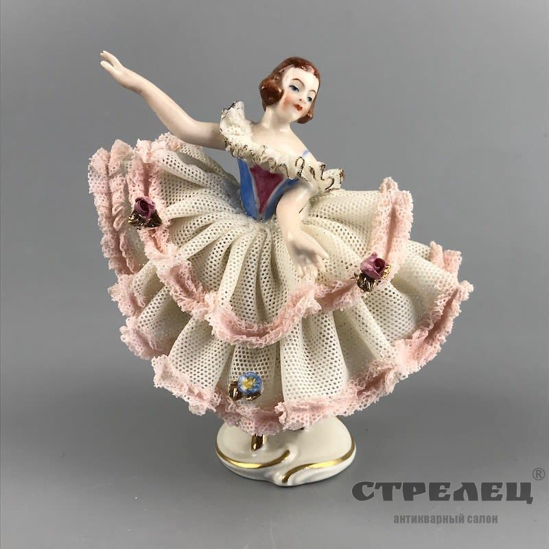 картинка фарфоровая статуэтка «танцующая девушка». германия