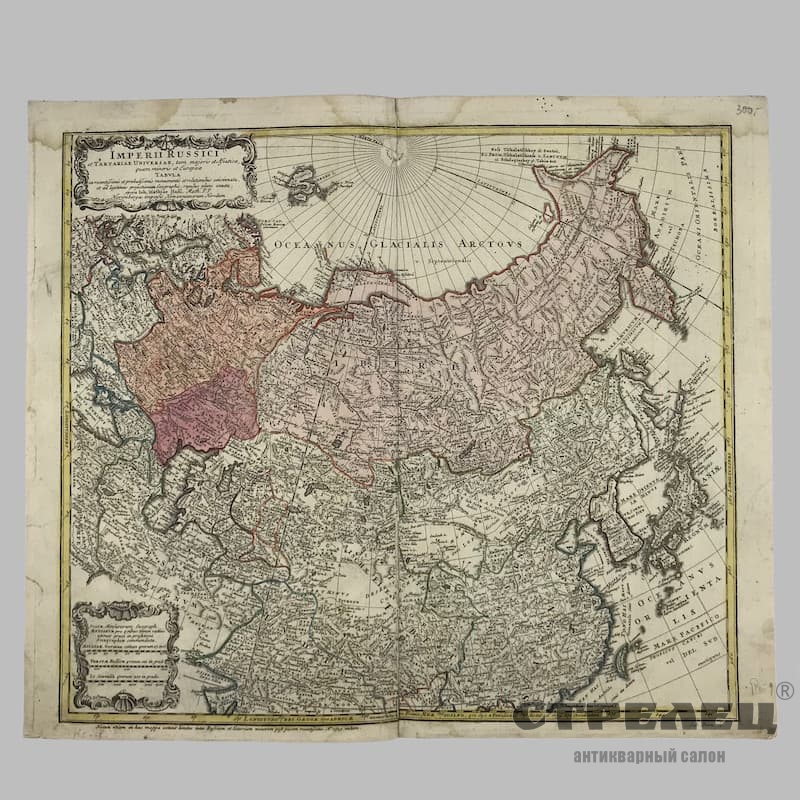 карта российской империи и тартарии, 1740-е годы. Антикварный салон Стрелец