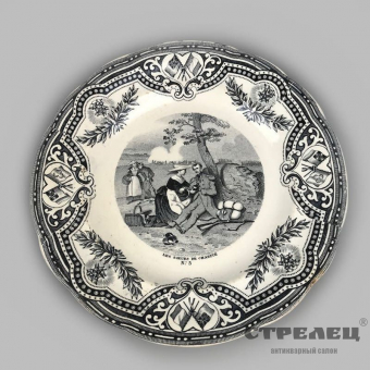 картинка тарелки фарфоровые, 2. шт.  gien, франция, начало 20 века