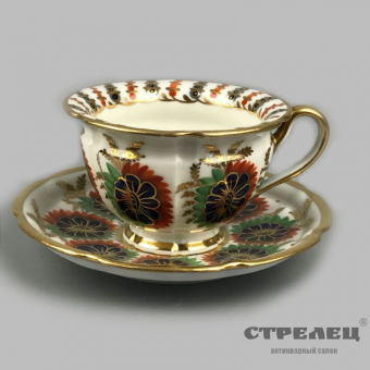 картинка — чайная пара. фарфор. европа, 19 век