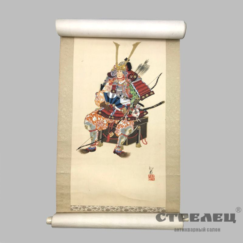 картинка японская картина в свитке «самурай»