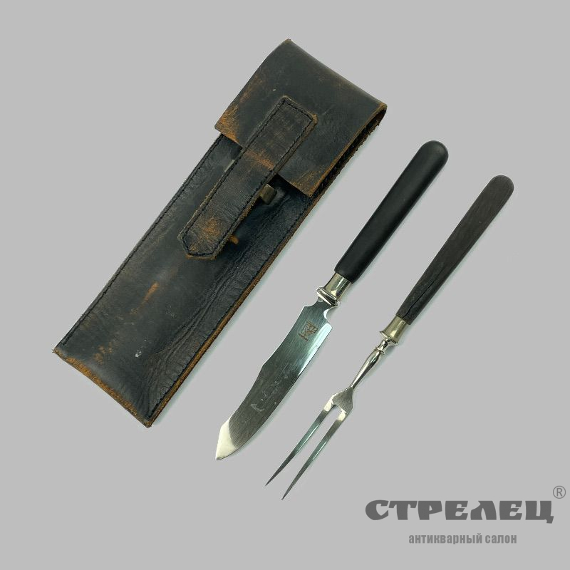 картинка — нож и вилка, походный набор. eickhorn
