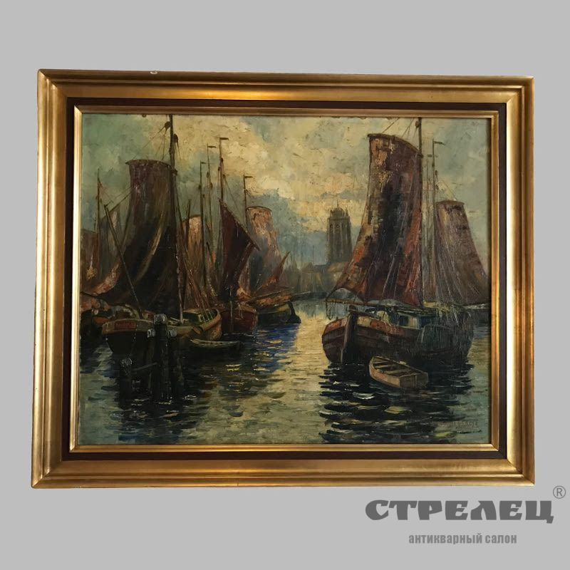 картинка картина «парусные лодки на стоянке». европа