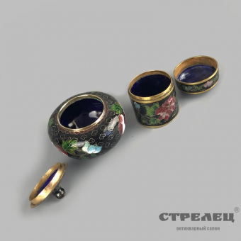 картинка две китайских чайницы в технике клуазоне