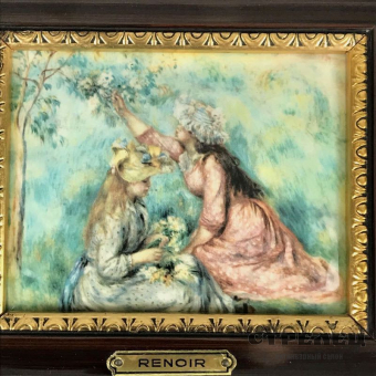 картинка картина на фарфоре «две девушки». франция