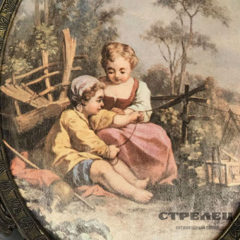 картинка шелкография «дети». европа, 19 век