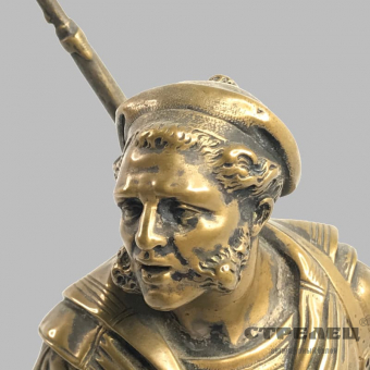картинка бронзовая статуэтка «матрос абордажной группы». e.guillemin,19 век