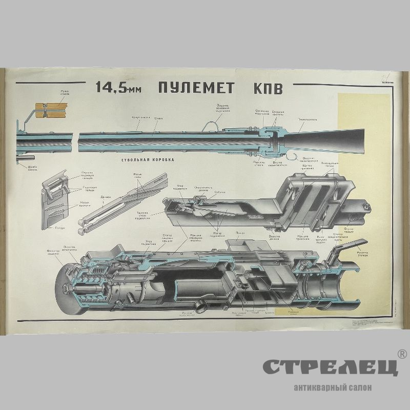 картинка — плакат «14,5-мм. зенитный пулемёт владимирова кпв»