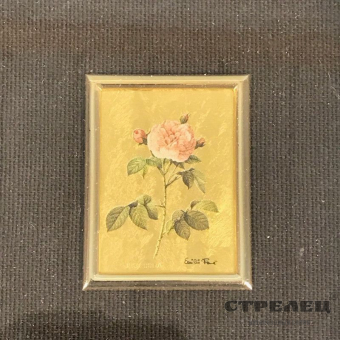 картинка картина миниатюрная на сусальном золоте «цветок»