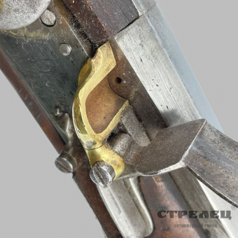 картинка — мушкет кремнёвый с откидным штыком. франция, начало 19 века