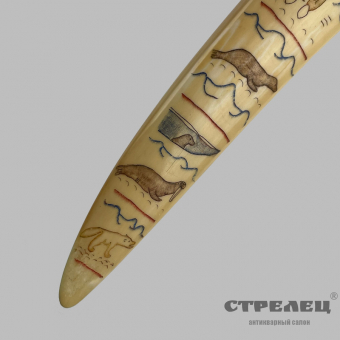 картинка — нож для бумаг из бивня моржа. ссср,  20 век