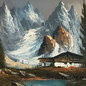 картинка картина «дом в горах». европа