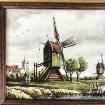 картинка картина на фарфоре «мельница». европа