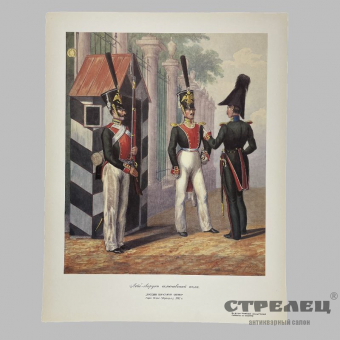 картинка — литография «лейб-гвардии семёновский полк». франция, 1842 год