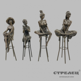 картинка — бронза «4 девушки на высоких стульях». франция