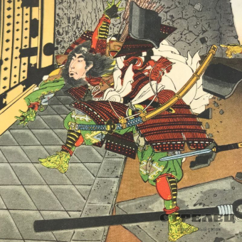 картинка цветной принт «вторжение». япония, начало 20 века