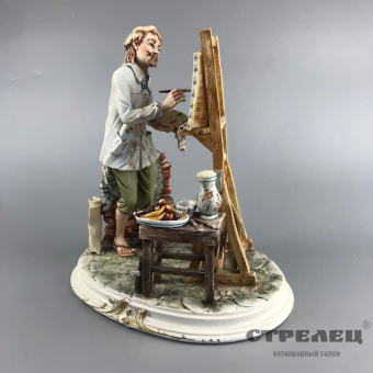 картинка фарфоровая статуэтка «художник у мольберта». capodimonte