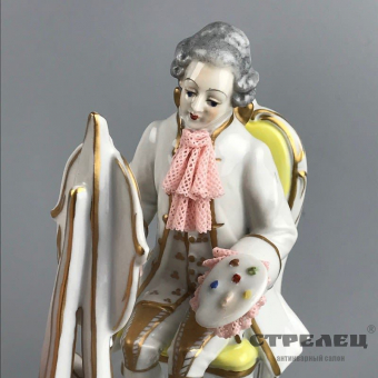 картинка фарфоровая статуэтка «девушка и художник». германия