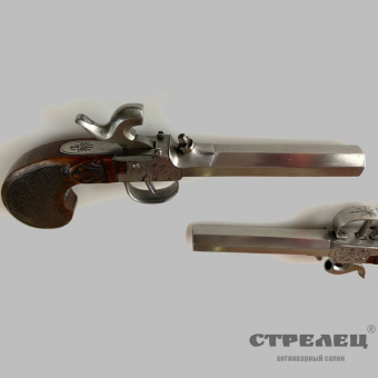 картинка пара капсюльных дорожных пистолетов. европа, 19 век