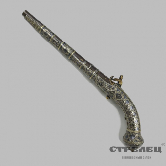 картинка Пистолет кавказский кремневый, серебро, золото, 19 век 